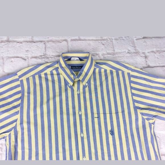 COPY - Nautica men's button front blue yellow shi… - Picture 4 of 7